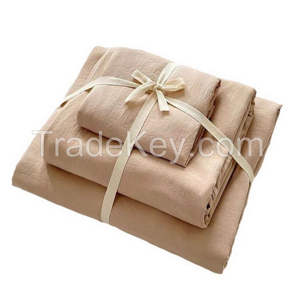 Stone washed skin-friendly cotton bedding set bed linen set