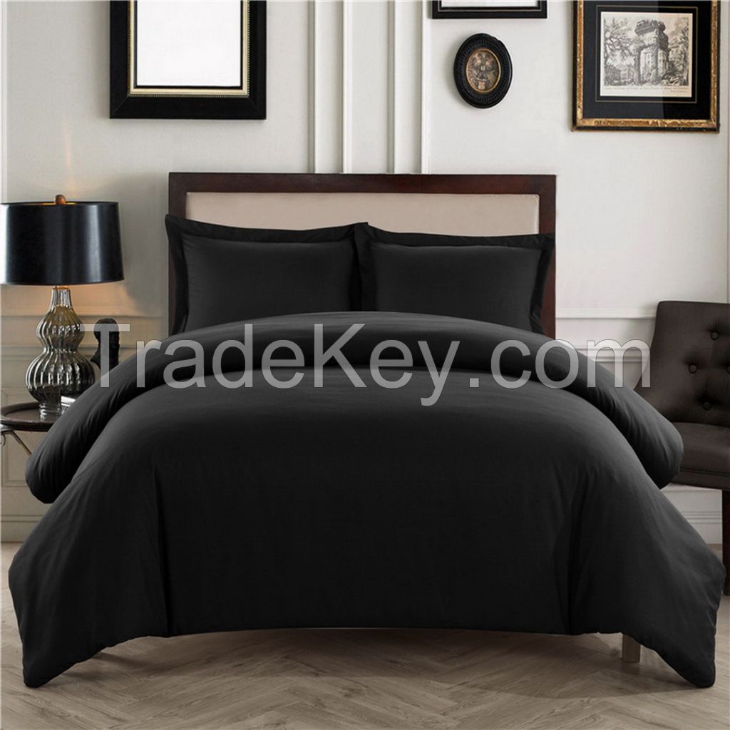 Four pieces 100% polyester solid color bedding set duvet cover set for home