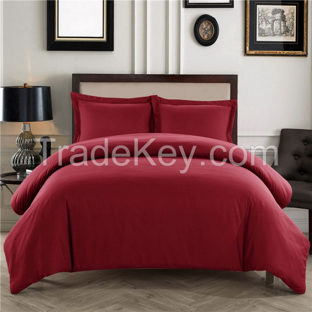 Four pieces 100% polyester solid color bedding set duvet cover set for home