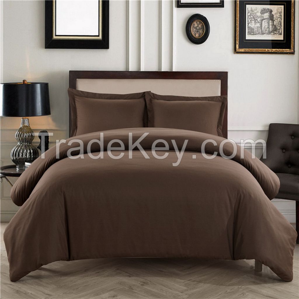 Four pieces 100% polyester solid color bedding set duvet cover set for home
