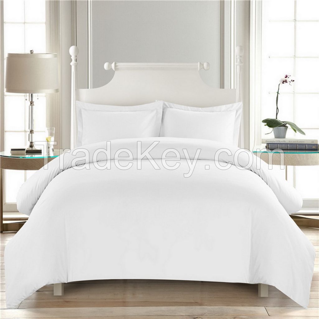Four pieces 100% polyester solid color bedding set duvet cover set for home