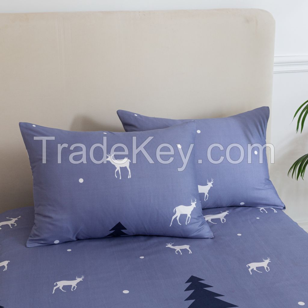 Hot Sale Cheap Soft Microfiber 3 Pcs Christmas Flat Sheet Set