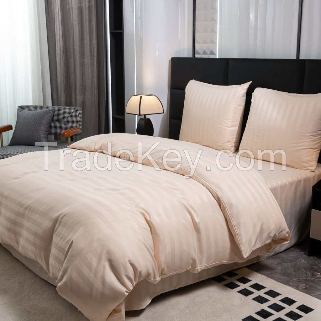 Wholesale Cheap Super Soft Microfiber Striped Bedding Set for Home Hotel Hospital