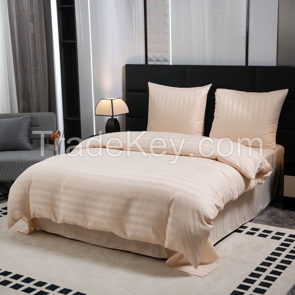 Wholesale Cheap Super Soft Microfiber Striped Bedding Set for Home Hotel Hospital