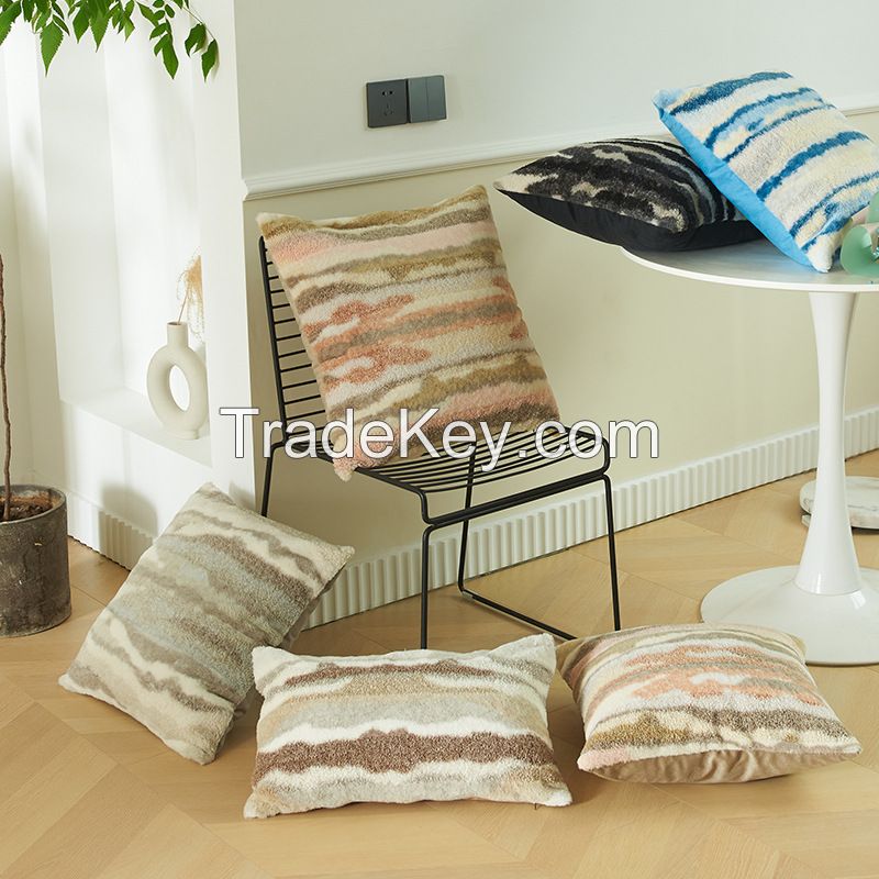 Plush Pillow Case Texture Plush Quicksand Sense Color Pillow Pillow By Wholesale Sofa Pillow Cushion Cover