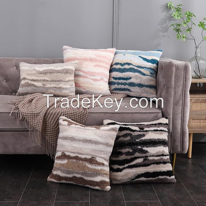 Plush Pillow Case Texture Plush Quicksand Sense Color Pillow Pillow By Wholesale Sofa Pillow Cushion Cover