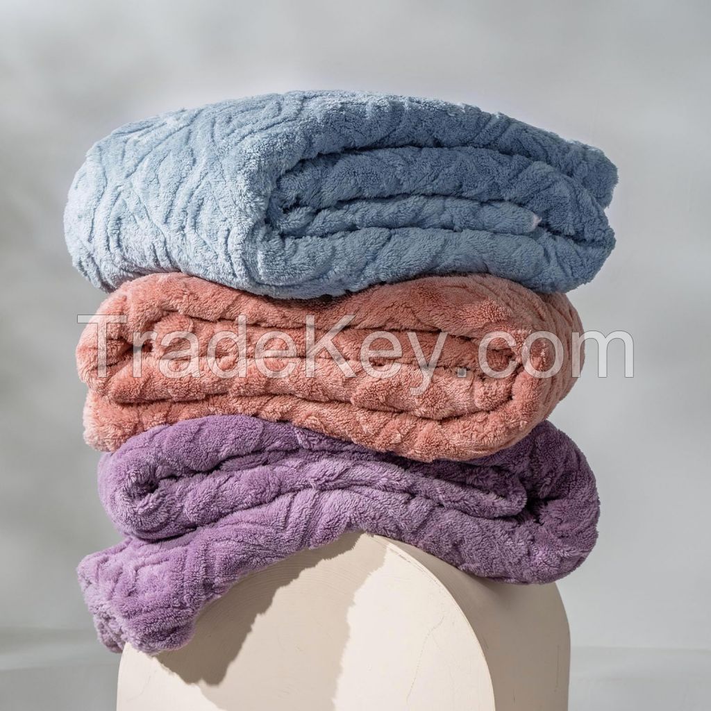 Jacquard Boho Sherpa Fleece Throw Blanket Super Soft Cozy Fuzzy Plush Blankets for Winter Reversible Thick Warm Blanket for Bed