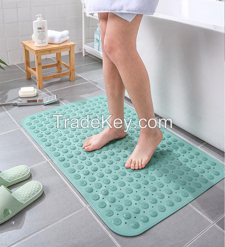 Non-Slip Bathtub Mat with Drain Holes and Suction Cups- Feet Massage and Wet Floor Protection - Shower Mat for Bathroom,Shower Stall and Tub