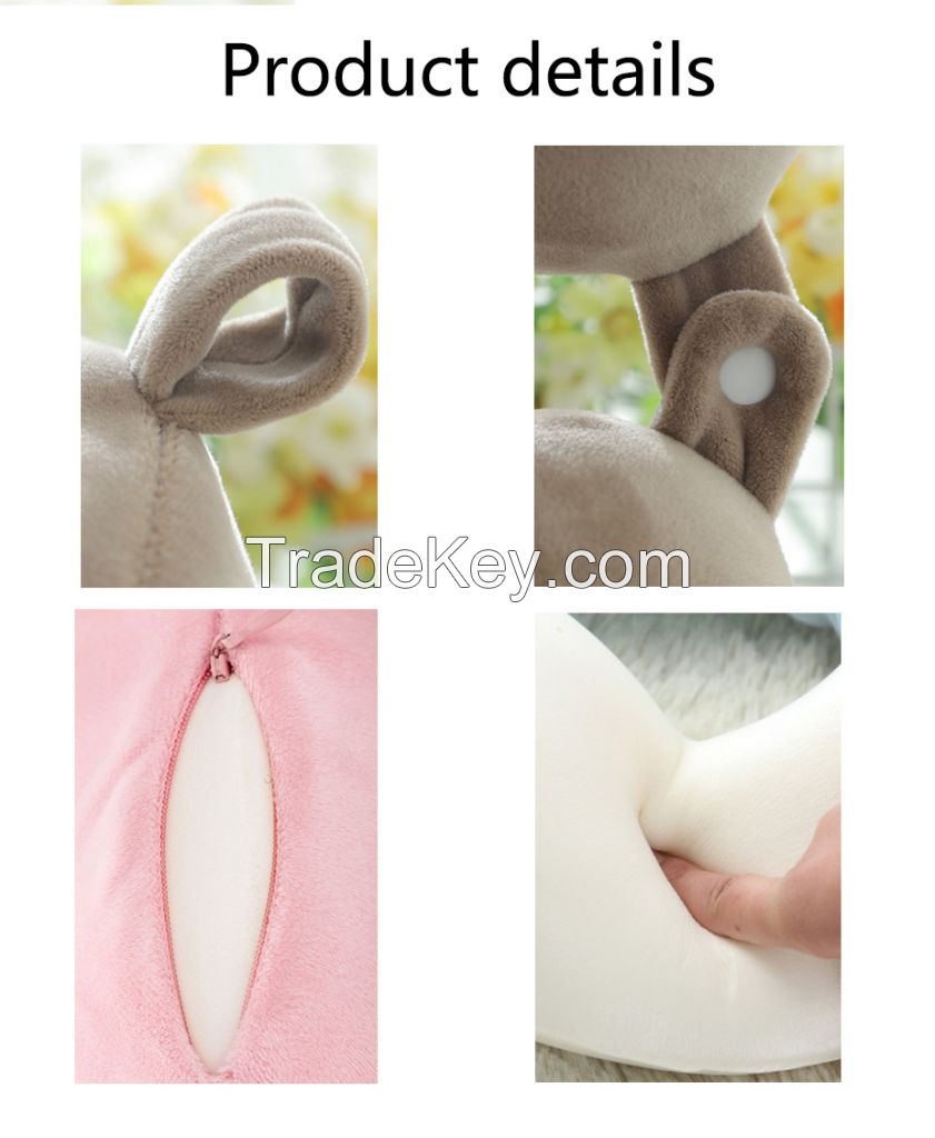 Wholesale Cheap Spot Goods Soft Memory Foam Car Travel Neck Pillow Skin Friendly Breathable Neck Warp Support Travel Pillow