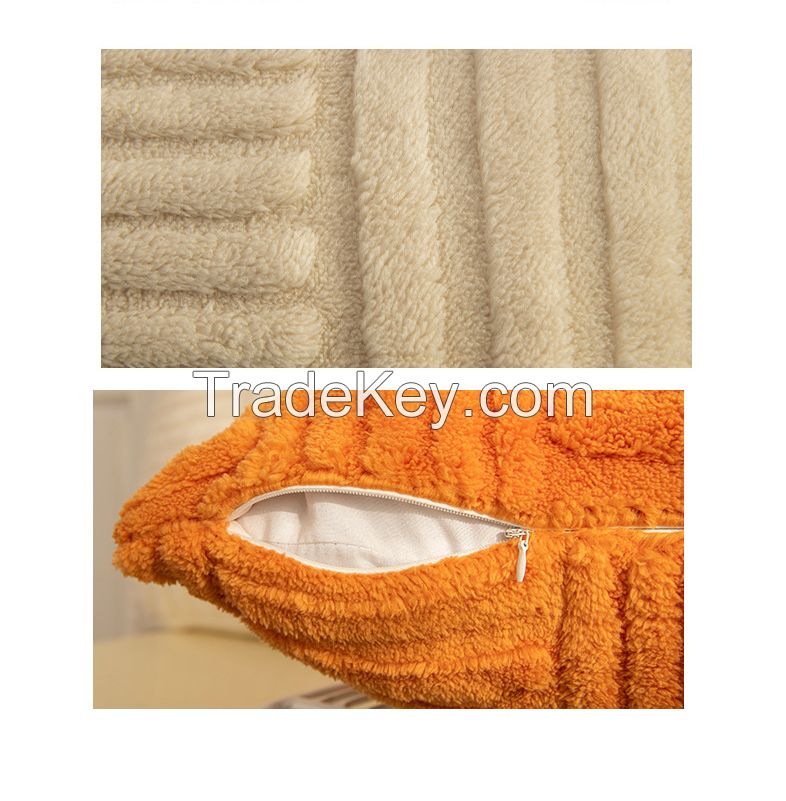 Click image to open expanded view Share to  Quality Woven Plush Flannel Pillow Cover Solid Color Sofa Cushion Plain Double Sided Pillow Cushion