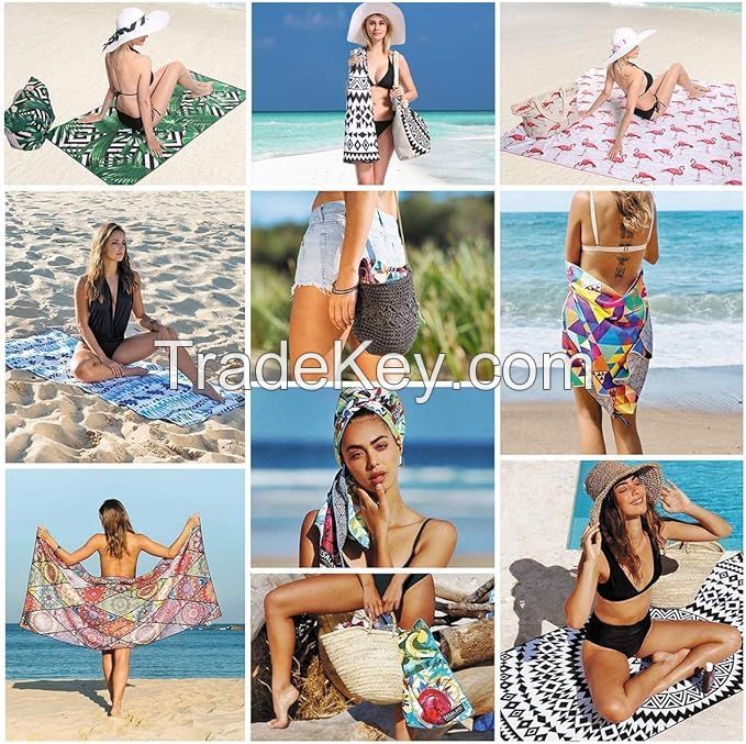 Lightweight Thin Overysized Beach Towel Compact Sandproof Clearance Towels Quick Dry Sand Free Swim Pool Camping Blanket Travel  Towel