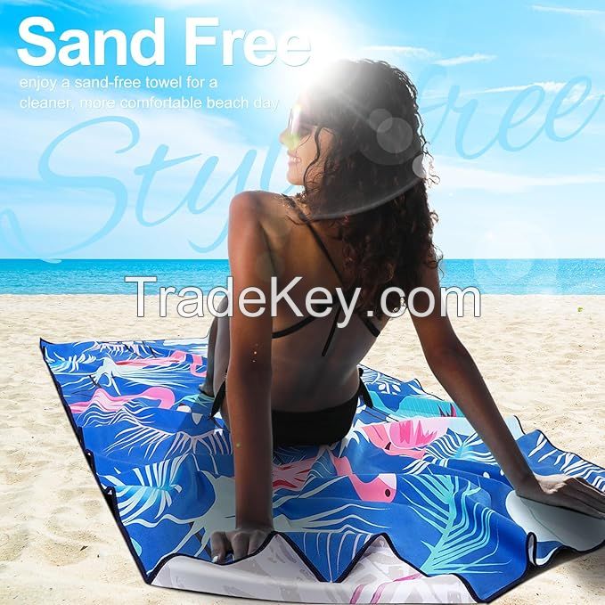 Lightweight Thin Overysized Beach Towel Compact Sandproof Clearance Towels Quick Dry Sand Free Swim Pool Camping Blanket Travel  Towel