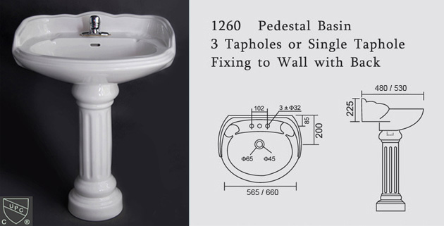 pedestal basin with cUPC certificate