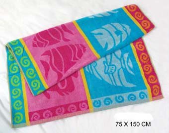 yarn dyed jacquard beach towel