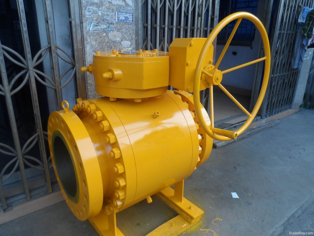 Cast steel trunnion mounted ball valve