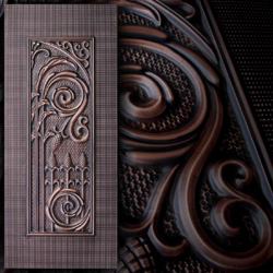 Carved copper door skin