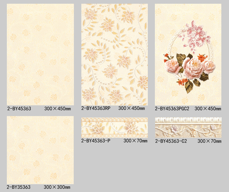 Ceramic Tiles_Interior Wall Tile, Wall Paper Series-2-B45363(decor)