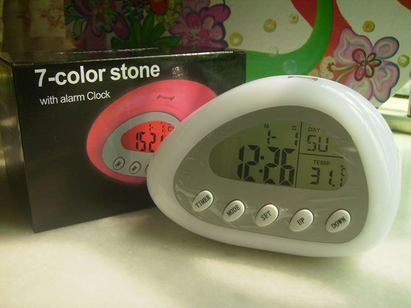 LCD alarm clock with digital Calendar &amp; Touch Controlled Mood Light, Clock gifts