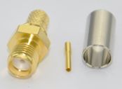  RF Coaxial SMA Straight Female Connectors Crimp for RG58/LMR195 Cable [P/N: 60-02-1M18-167]