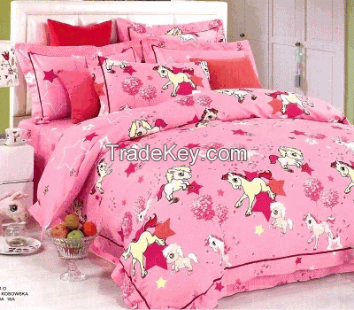 Kids duvet cover set - Pony-pink