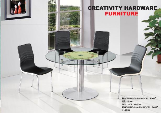 adjustable tempered glass dining table