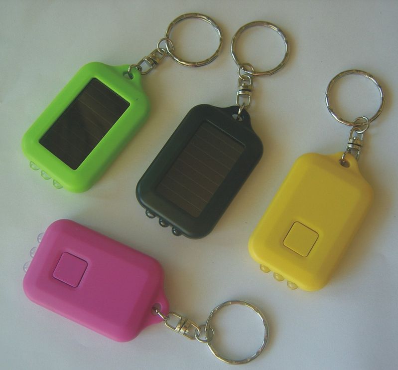 Solar-Powered Keychain with ring /Solar keychain with torch