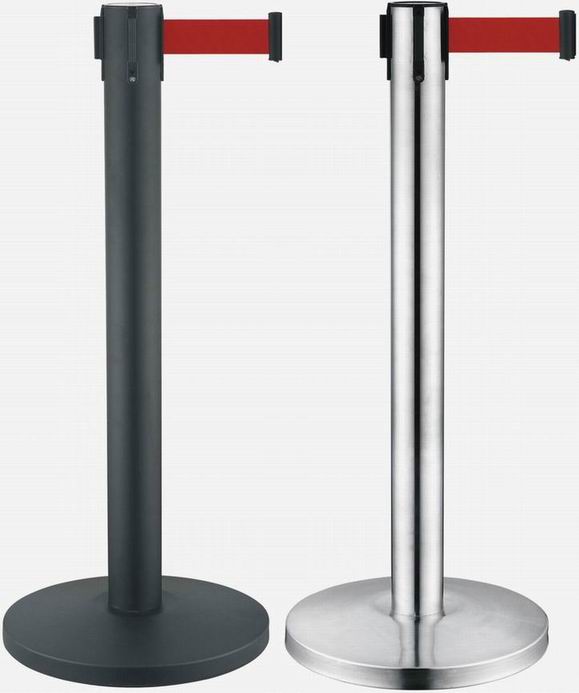 Retractable crowd control stanchions