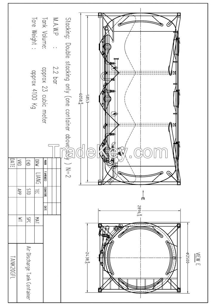 20 Feet Carbon Steel Cement Tank Container