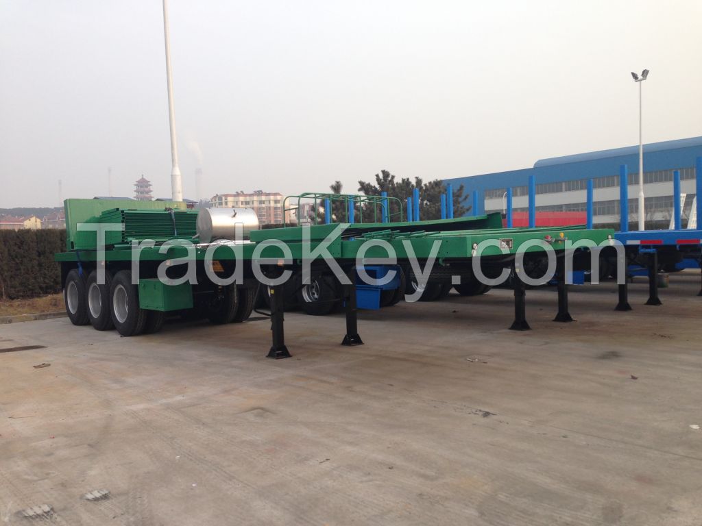 40 feet Container Flat Bed  Semi-Trailer with Tail Cut for container shipment-9353TJZPQW