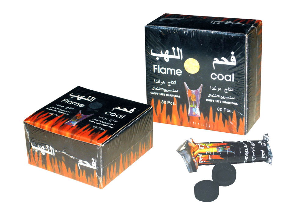 Shisha charcoal, mechanism charcoal, charcoal briquettes, etc