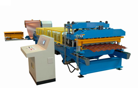 Steel tile forming machine