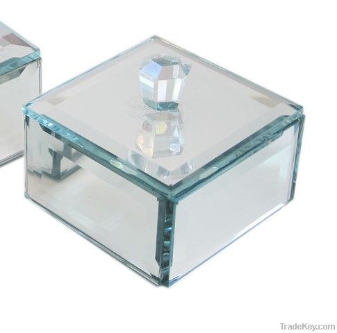 Glass Mirrored Jewelry Box, Mirror Jewel Box, trinket box, jewellery box