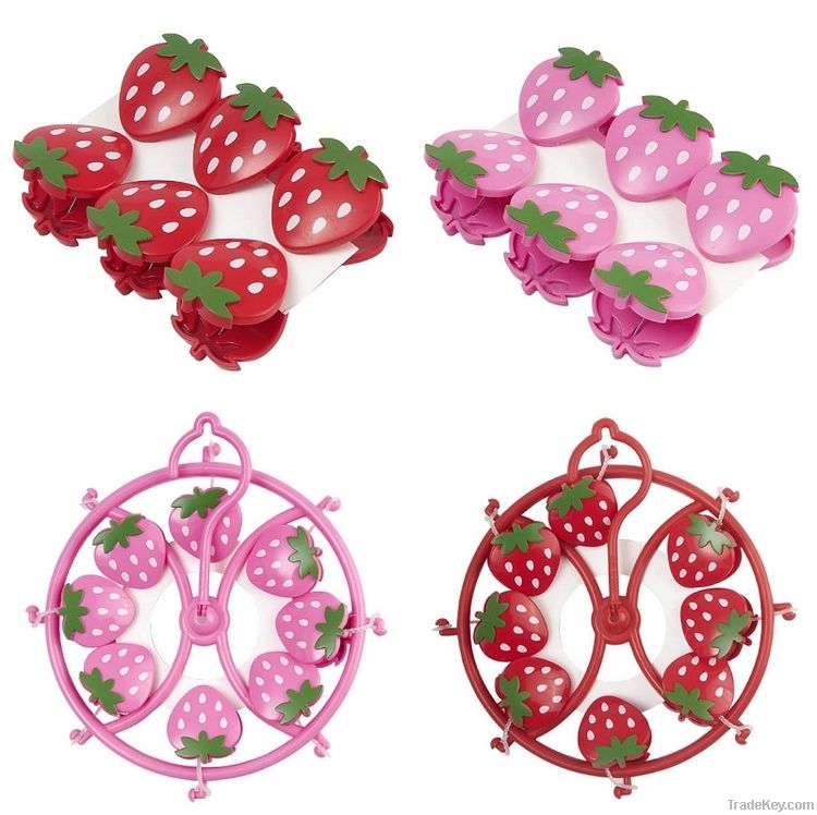 strawberry plastic clips