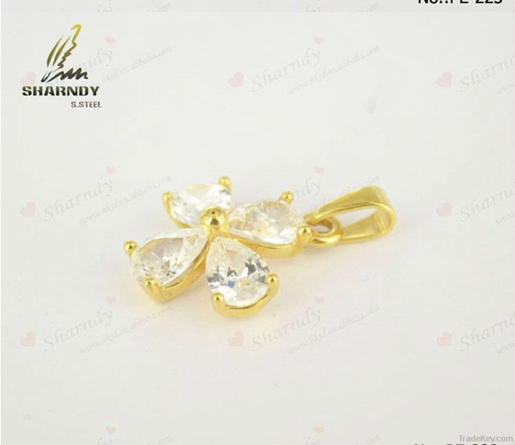 2012 Fashion floral flower shape gold pendant for necklace