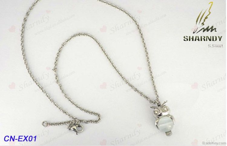 2012 best famous unique design owl charm animal necklace