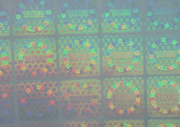 Transparent holographic sticker