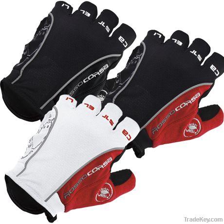 Castelli Rosso Corsa Cycling bicycle Gel Gloves/fingerless Bike Men Gl