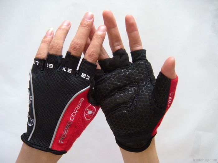 Castelli Rosso Corsa Cycling bicycle Gel Gloves/fingerless Bike Men Gl