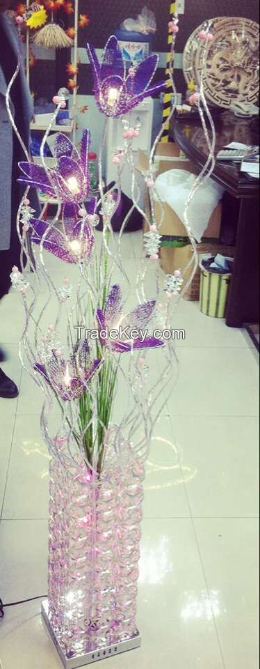 Direct manufacturers of aluminum wire light purple flower lamp bedroom