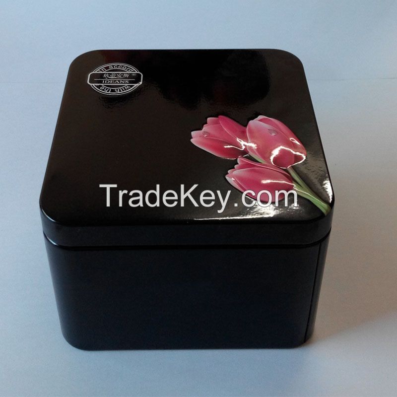 square tin box, watch tin box, gift box, metal box