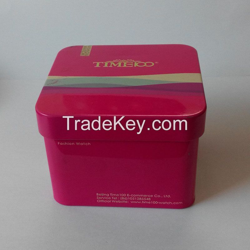 Square tin box