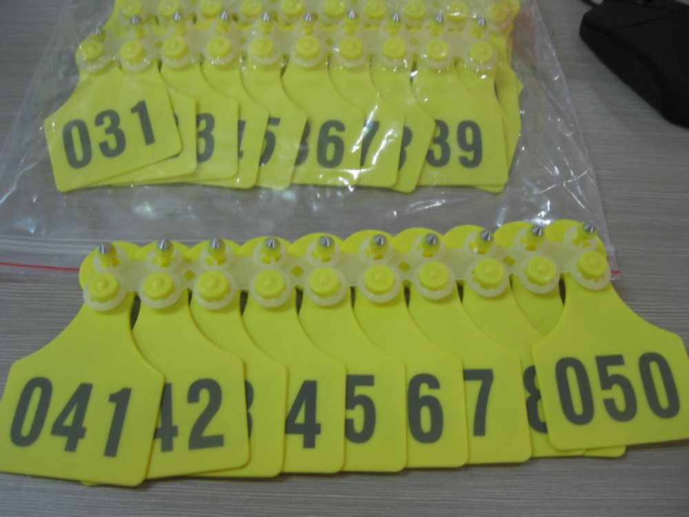 Wholesale 1000set/Lot 134.2KHz RFID Animal Ear Tag for Animal Tracking Management