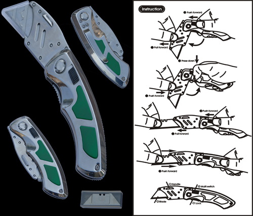 Utility knife of single blades