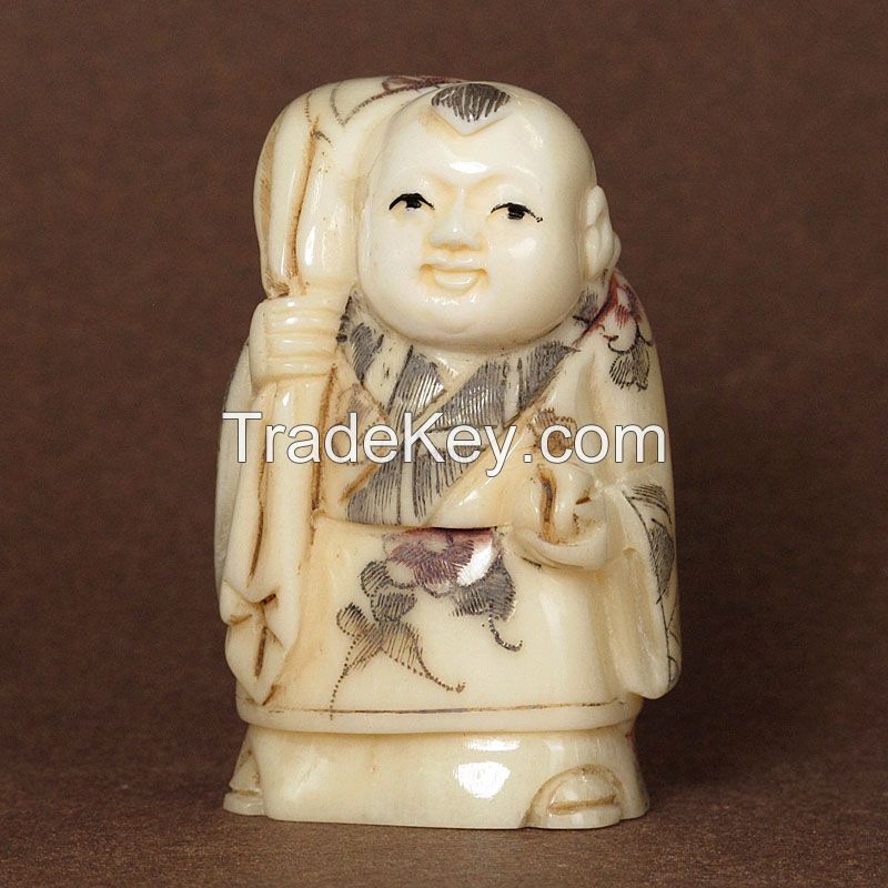 Ox Bone handcrafted Carving, Netsuke, Various Size.