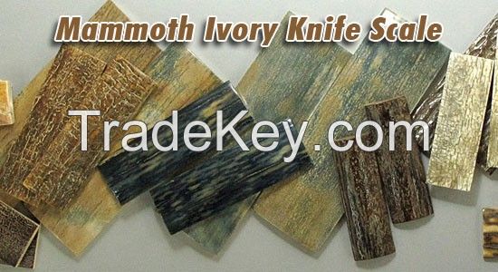 Mammoth Ivory Bark Knife Scales Handles, Various Size, Various Color