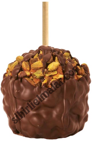 peanut coated caramel and chocolate apples