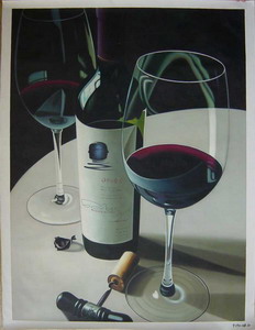 winebottle oil painting