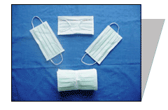 three-layered over-ear purifying non-woven respirator