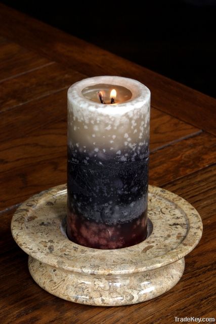 Fossil Stone 3 Tier Candle Holder