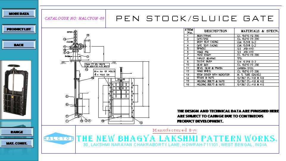 PEN STOCK/SLUICE GATE